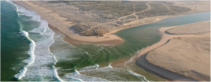 Fotografia aérea da lagoa de Albufeira