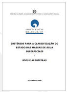 Capa: Critérios para a classificação de rios e albufeiras